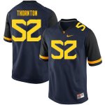 Men's West Virginia Mountaineers NCAA #52 Jalen Thornton Navy Authentic Nike Stitched College Football Jersey KL15E85VJ